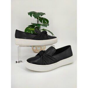 Michael Kors Women's Willa Bow Slip On Black Leather Loafers Size 9.5 US